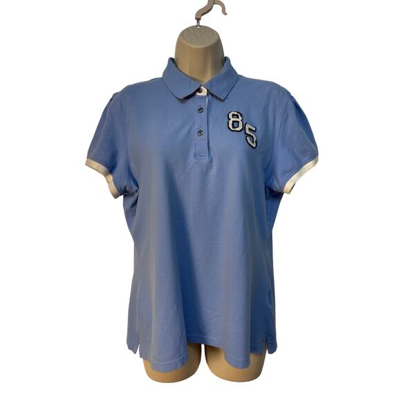 Tommy Hilfiger Women’s Slim Fit Polo Color Blue and White Size XL Pre-owned - Picture 1 of 10
